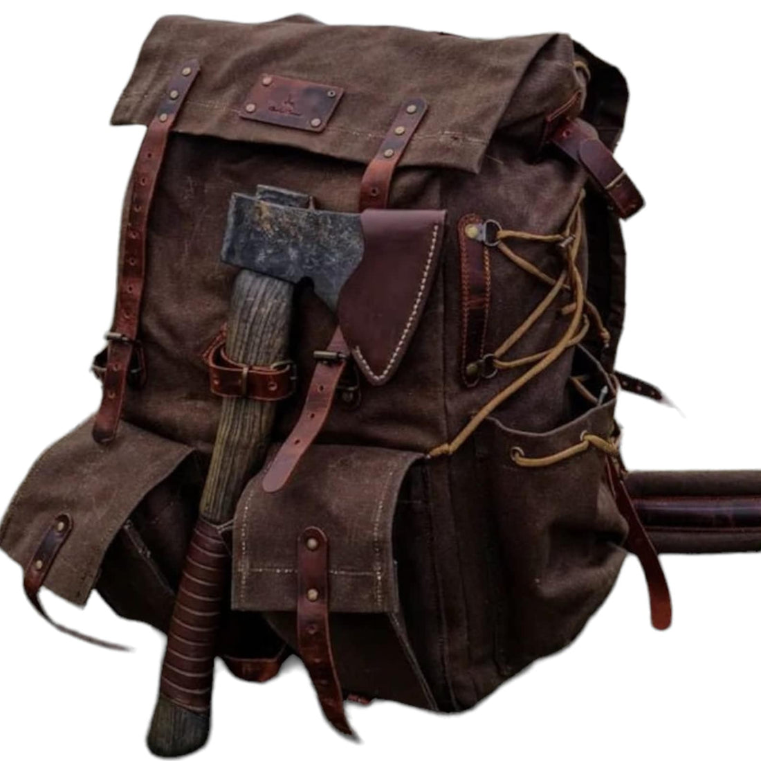 Hiking | Canvas Flap | Hiking Backpack | Hiking Bag | Leather and Canvas Backpack | Leather | Canvas | Camping Backpack | Camping | Rucksack bushcraft - camping - hiking backpack 99percenthandmade   