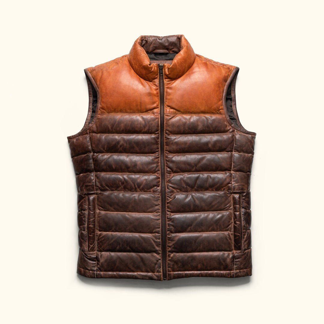 Sheepskin leather vest sale