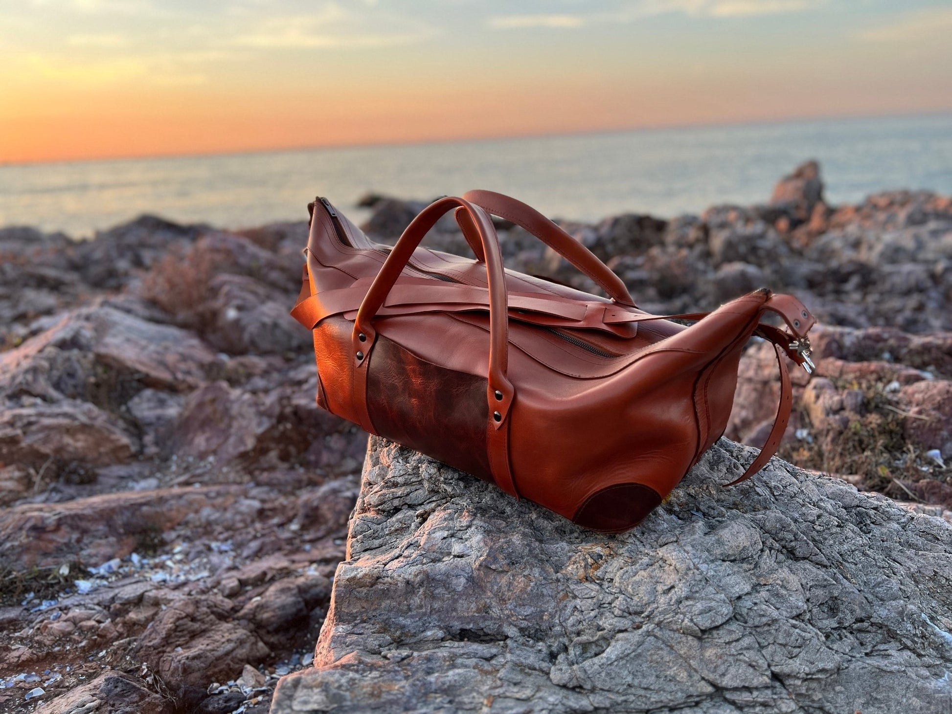 EXPEDITION BAG - SMALL - ARTISAN COLLECTION - SUNSHINE - CAFE LEATHER