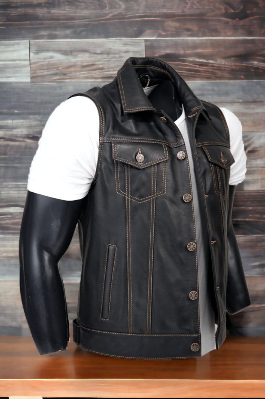 99percenthandmade Leather Jacket, Tailored to Your size, Lambskin Leather. Black