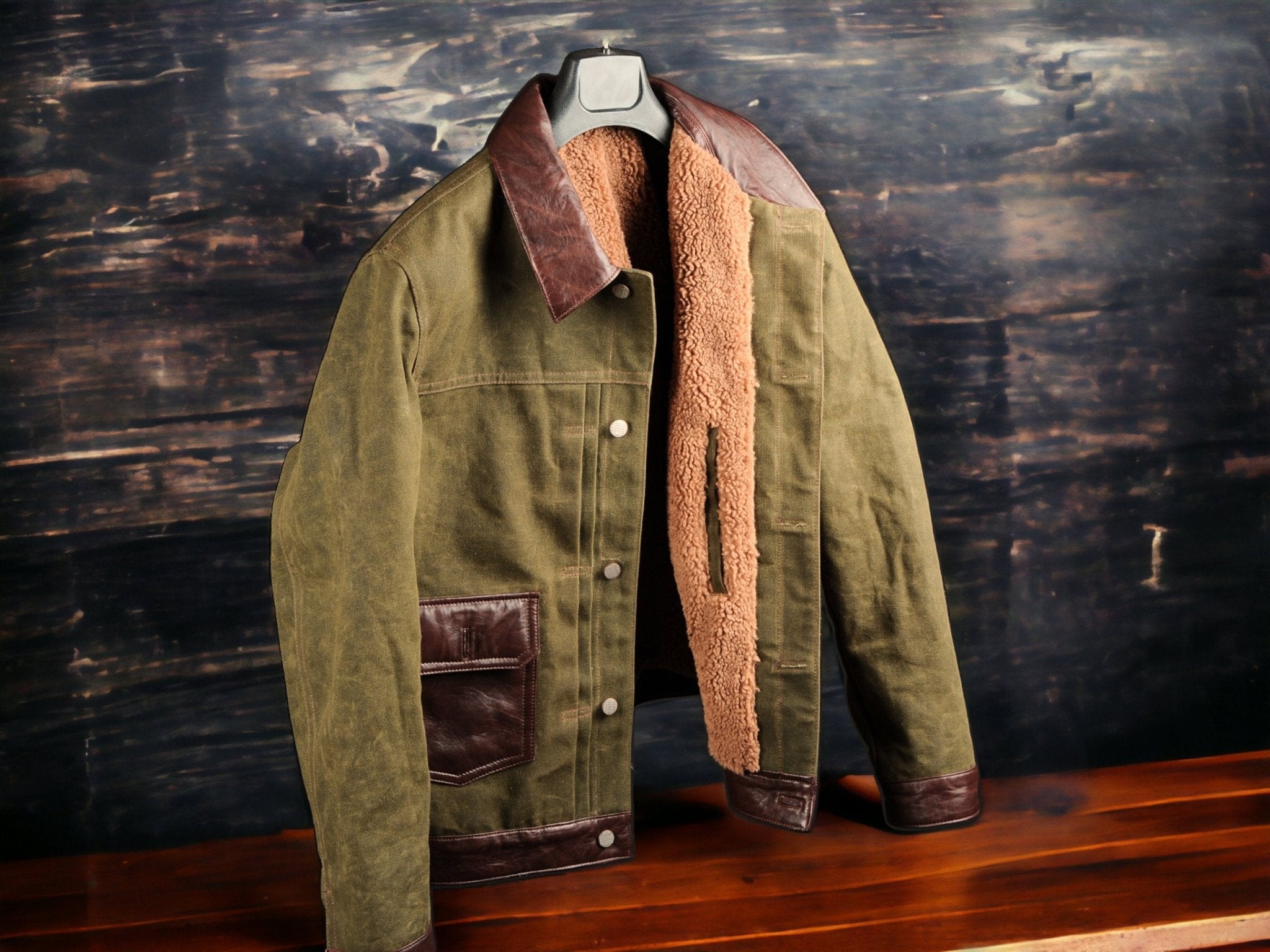 Green waxed 2024 canvas jacket