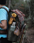 Limited | Bushcraft Backpack | Camping Backpack | Waxed Canvas with Leather Details Backpack for Travel, Camping | 70 L | Personalization  99percenthandmade   