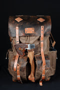 Limited | Bushcraft Backpack | Camping Backpack | Waxed Canvas with Leather Details Backpack for Travel, Camping | 70 L | Personalization  99percenthandmade   