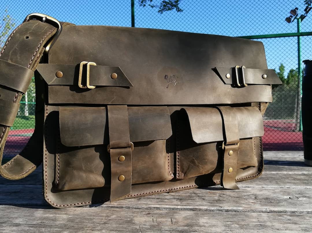 Limited Edition Handmade Leather Purse Crossbody Suitable For Laptop  | Leather Bag | Leather Purse Crossbody  99percenthandmade Large: 44x30x10 Hazelnut 