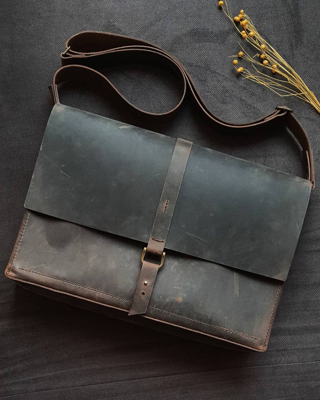 Limited Elegant Handmade Leather Purse Crossbody Suitable For Laptop  | Leather Bag | Leather Purse Crossbody  | For Special Discont PM Me  99percenthandmade Olive Drab  