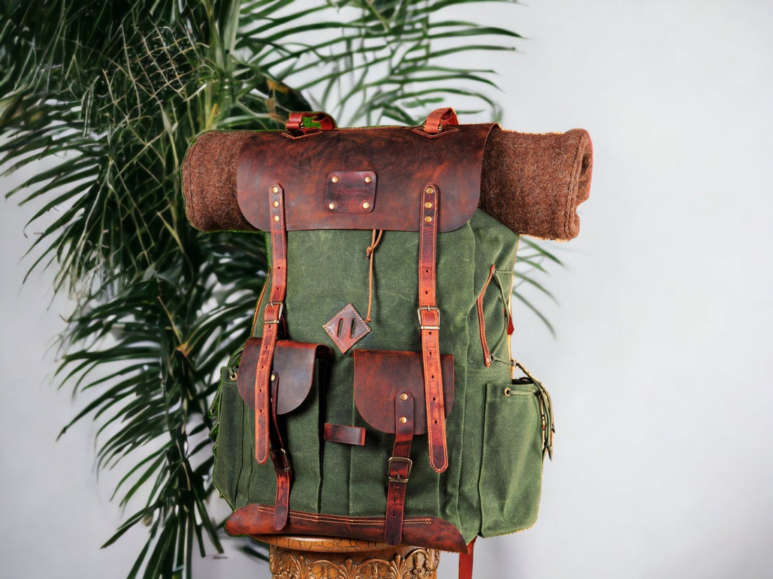 Personalized | Bushcraft Backpack | Camping Backpack | Travel Backpack | Hiking Backpack | Canvas Leather | Camping, Hiking, Bushcraft  99percenthandmade   