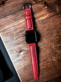 Red Leather Apple Watch Extra Strap  99percenthandmade   