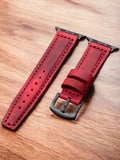 Red Leather Apple Watch Extra Strap  99percenthandmade   