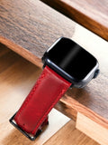 Red Leather Apple Watch Strap  99percenthandmade   