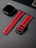 Red Leather Apple Watch Strap  99percenthandmade   